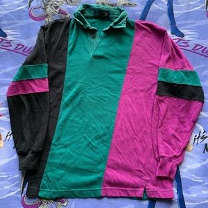 Vintage 90s Color Block Rugby/Polo